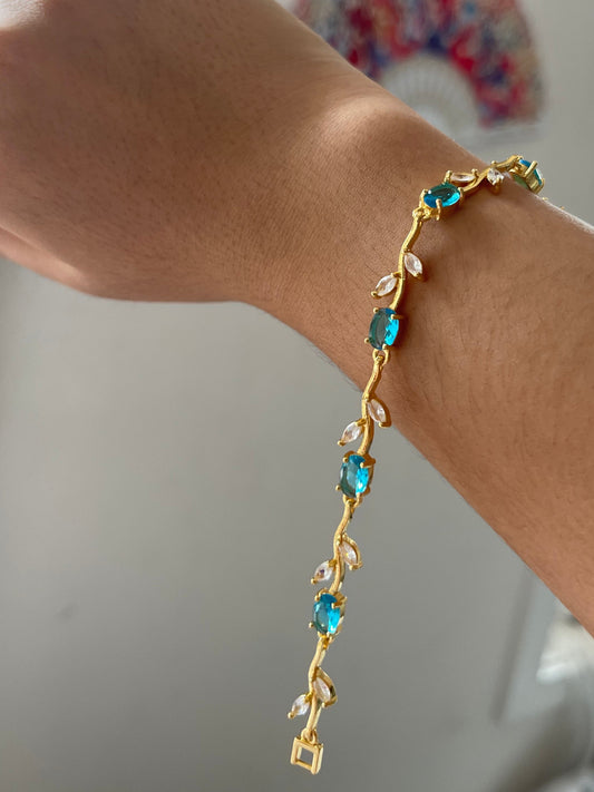 Teal Floral Bracelet