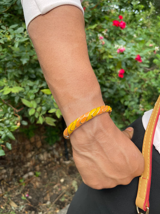 Orange Wavy Bangle