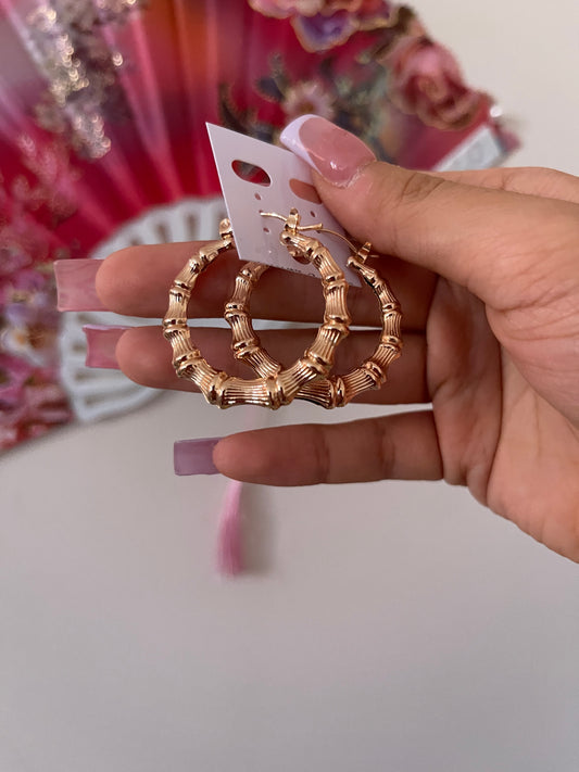 Gold Bamboo Hoops
