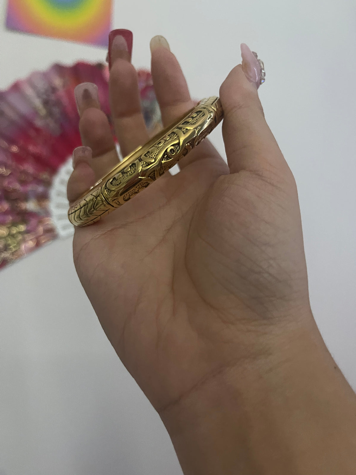 Gold Scroll Bangle