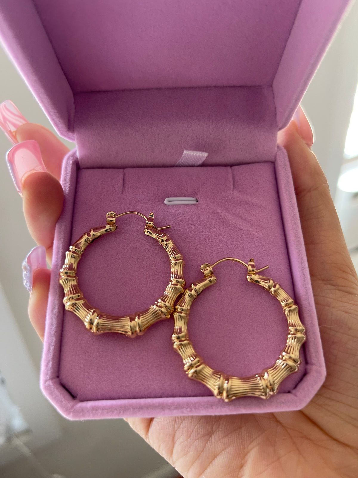 Gold Bamboo Hoops