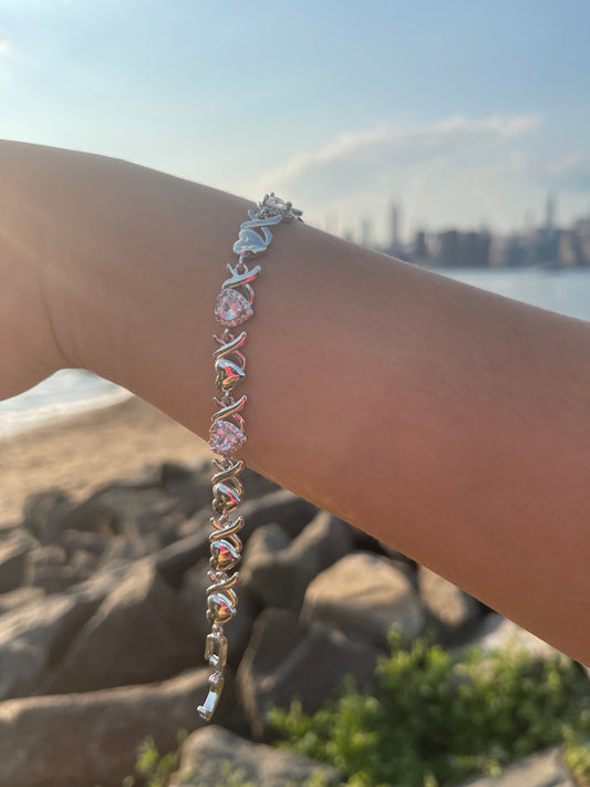 Silver Hearts Bracelet