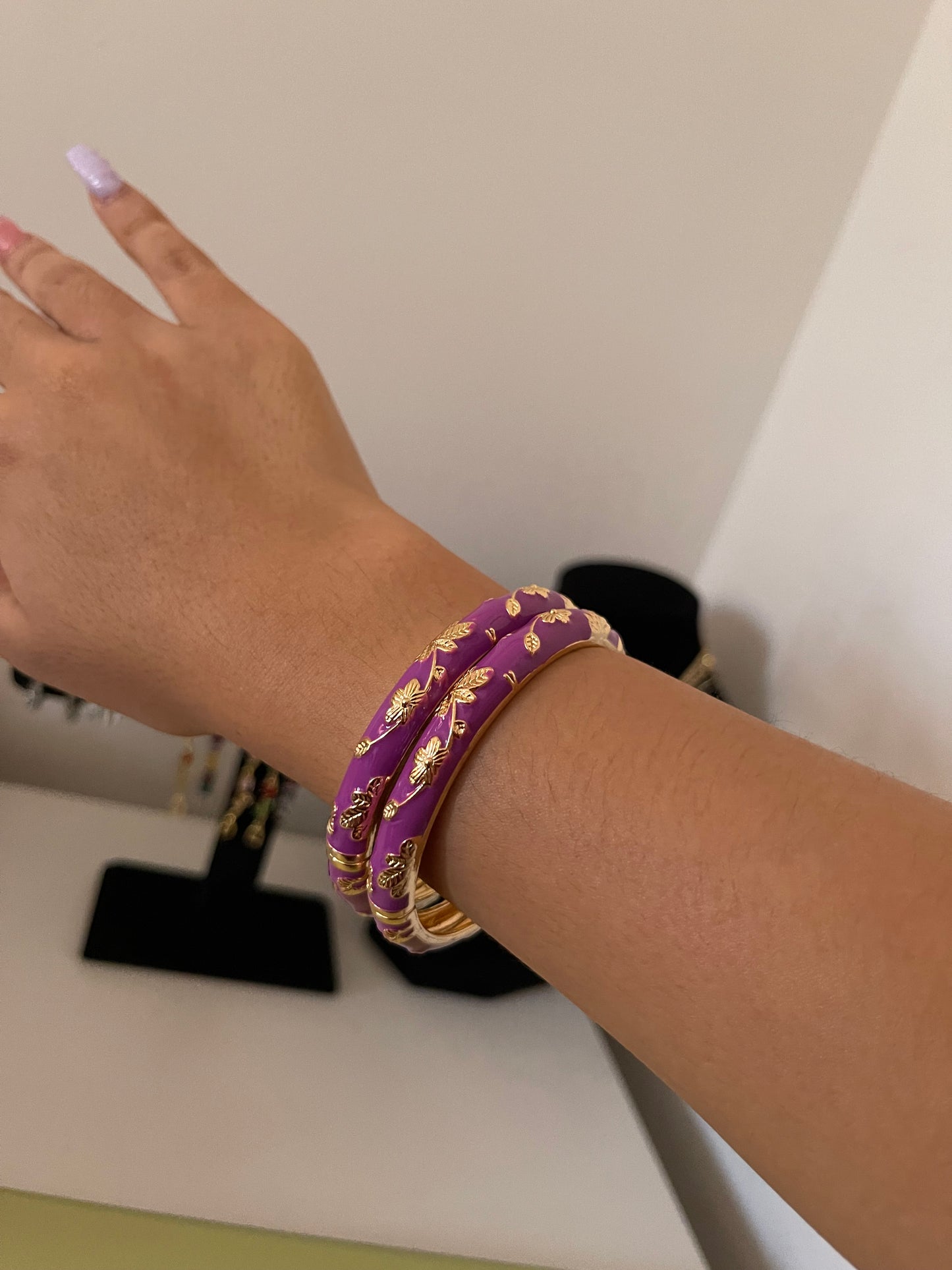 Purple Floral Bangle