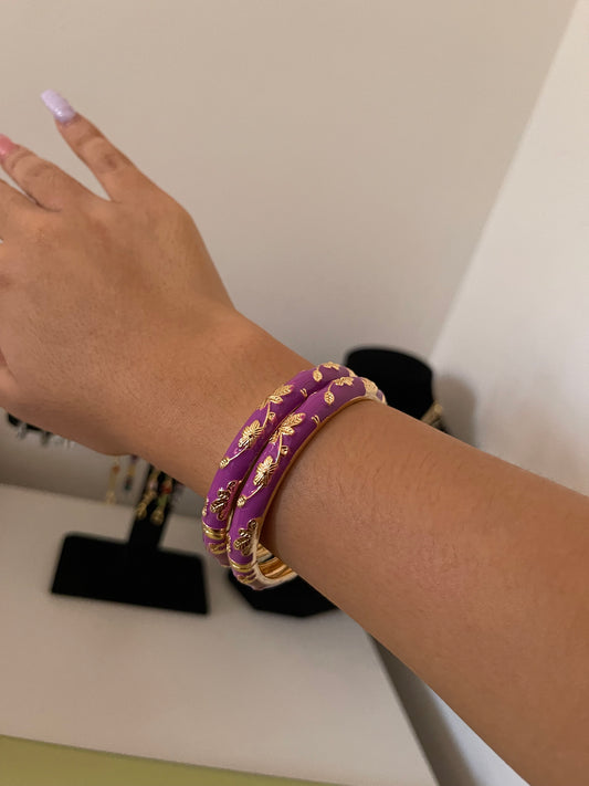 Purple Floral Bangle