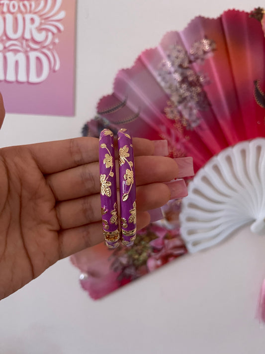 Purple Floral Bangle