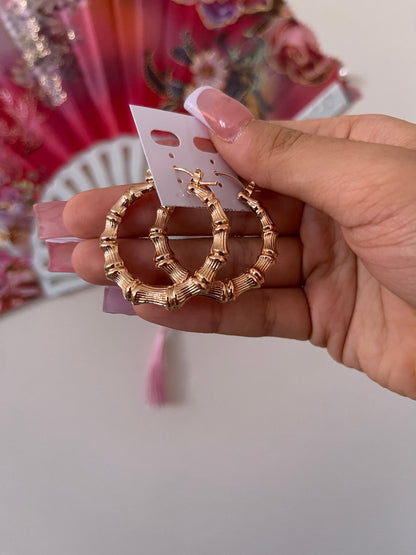 Gold Bamboo Hoops