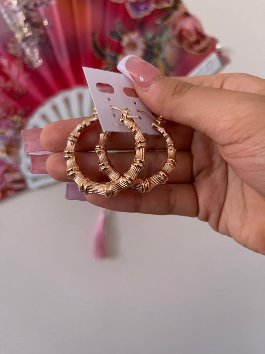 Gold Bamboo Hoops