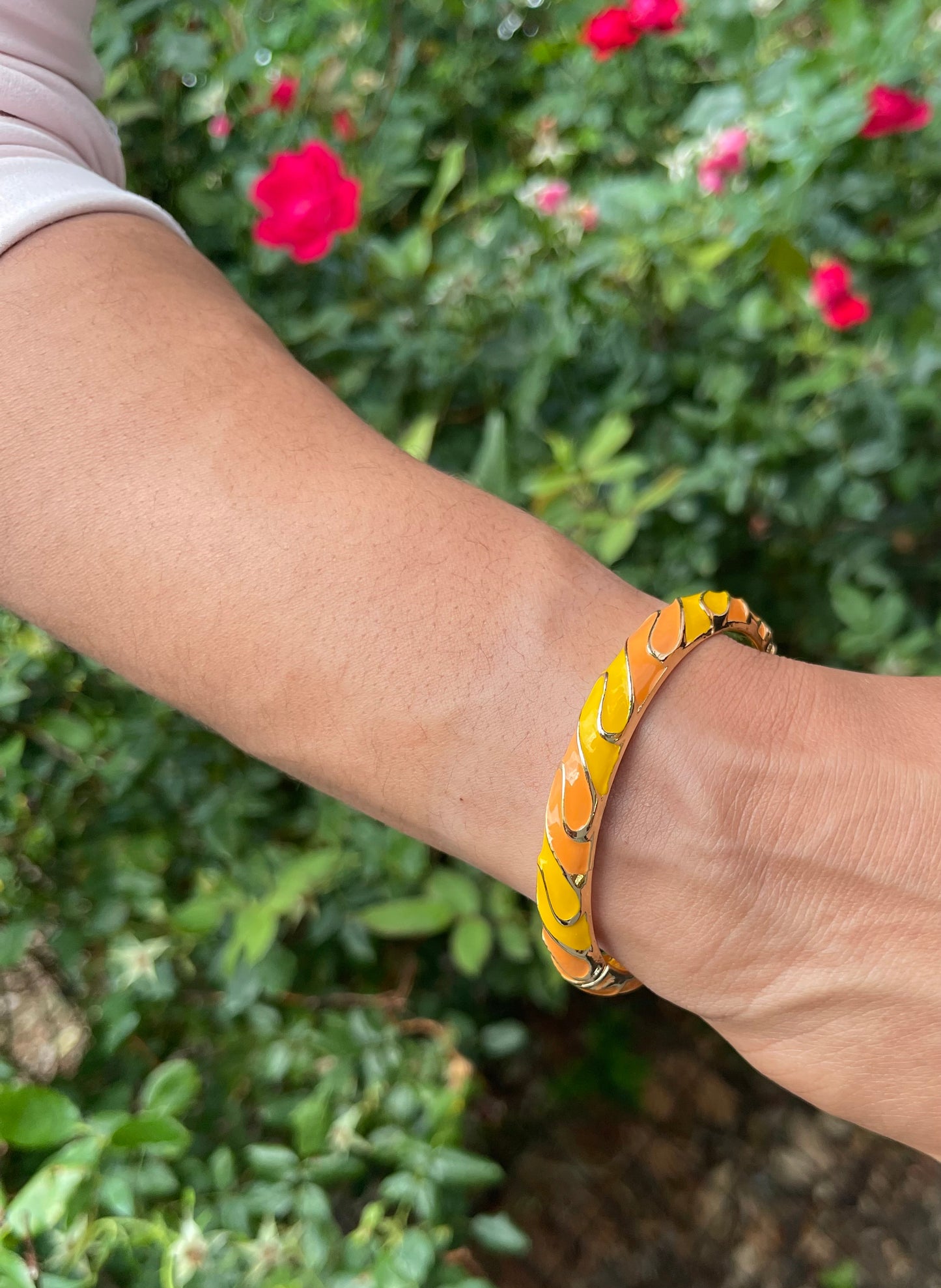 Orange Wavy Bangle