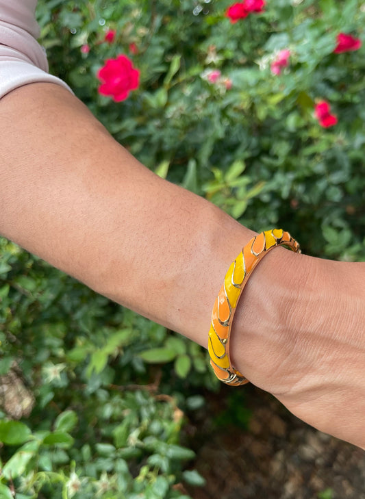 Orange Wavy Bangle