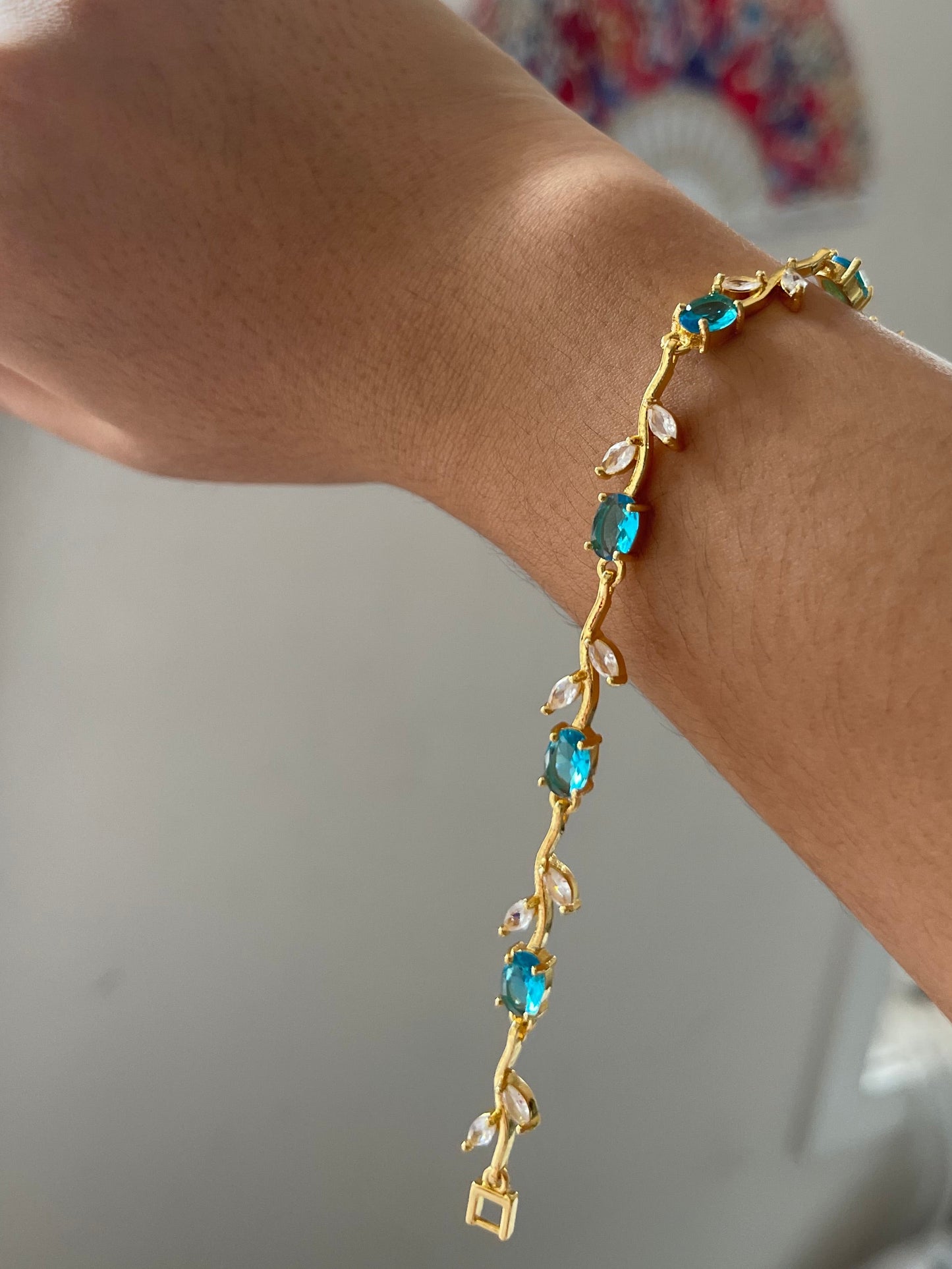 Teal Floral Bracelet