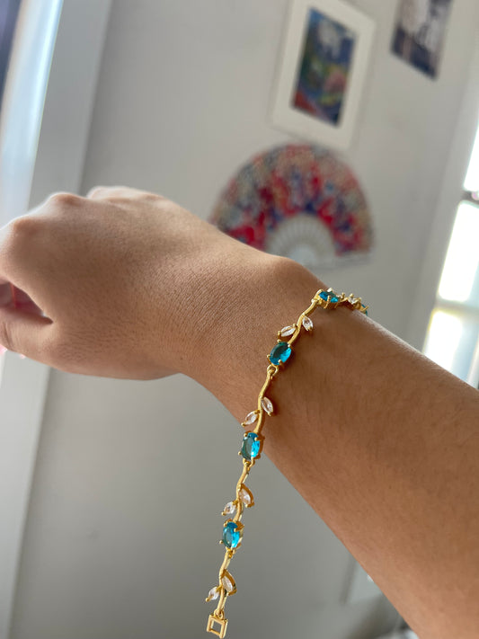 Teal Floral Bracelet