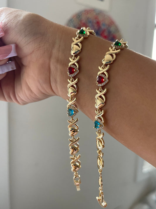 Hearts Multi-Gem Bracelet