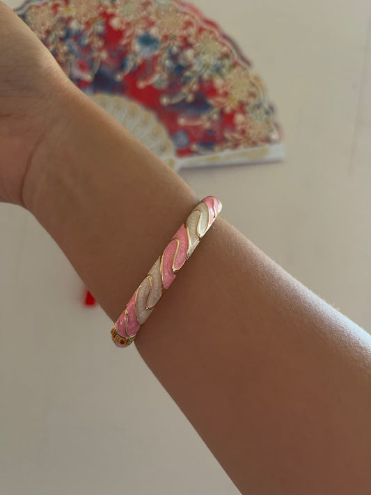 Pink Wavy Bangle