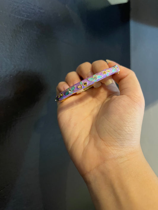Purple & Green Floral Bangle