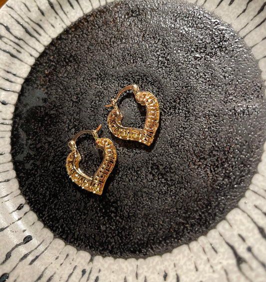 Heart Bamboo Hoops
