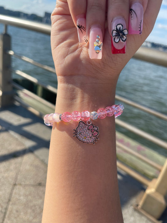 Pink Hello Kitty Beaded Bracelet