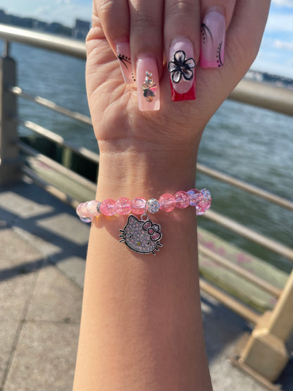 Pink Hello Kitty Beaded Bracelet