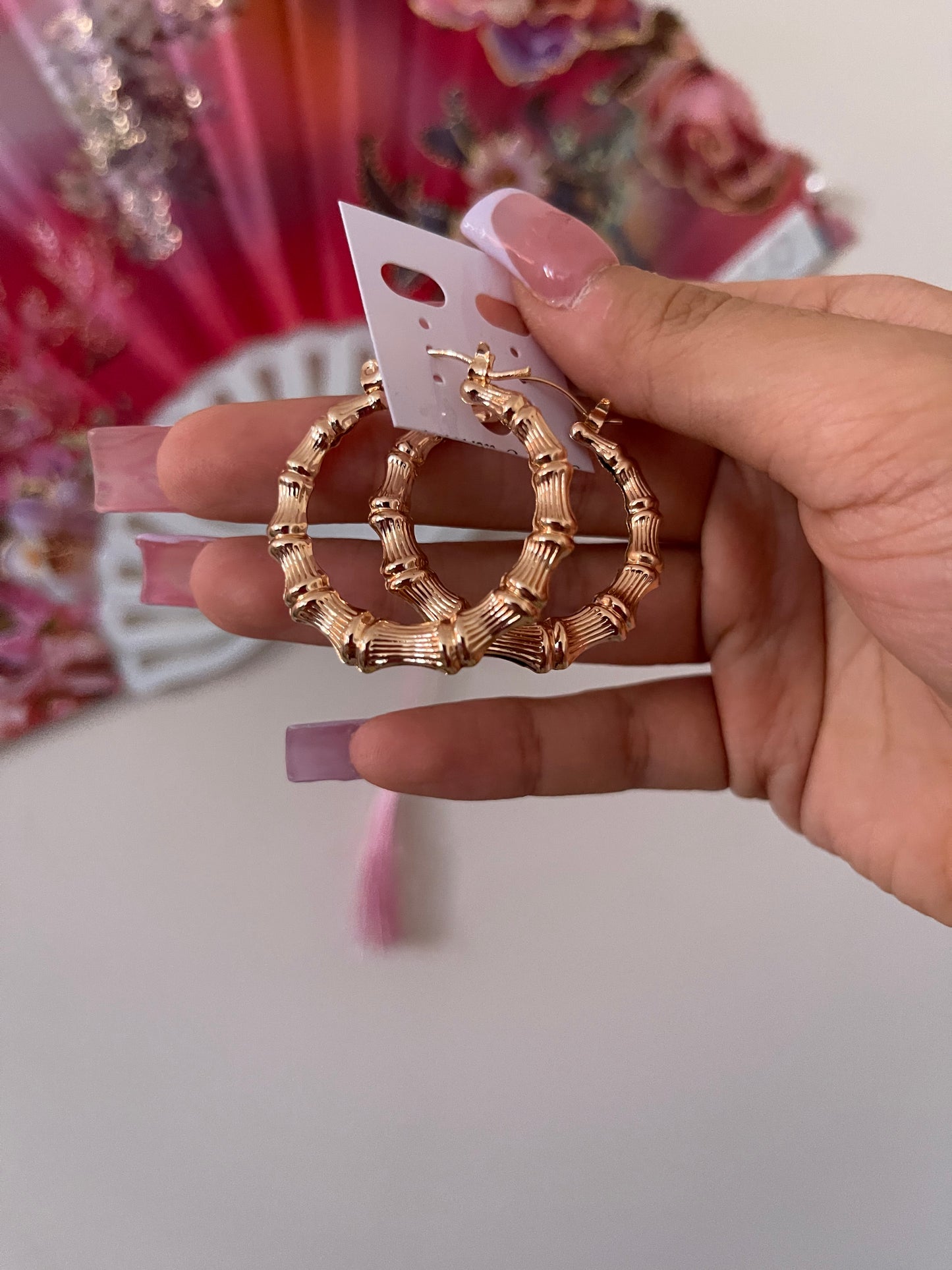 Gold Bamboo Hoops