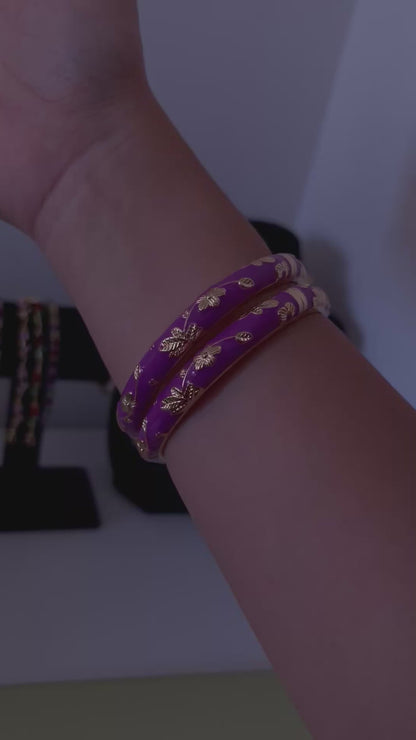 Purple Floral Bangle