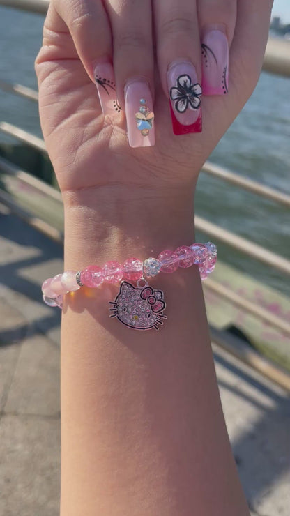 Pink Hello Kitty Beaded Bracelet